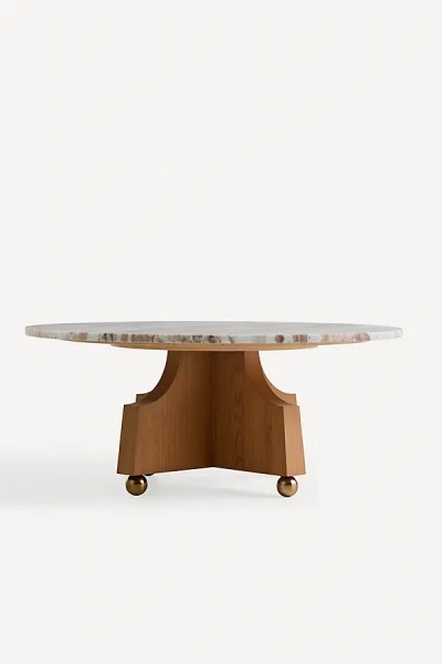 Anthropologie Perry Marble 36" Coffee Table In Brown
