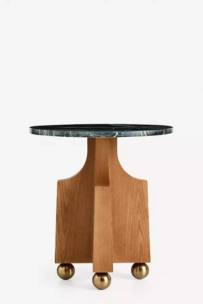 Anthropologie Perry Marble Round Side Table In Brown