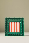 Anthropologie Philippa Scalloped Ceramic Photo Frame In Red