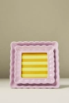 Anthropologie Philippa Scalloped Ceramic Photo Frame In Purple