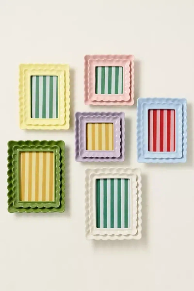Anthropologie Philippa Scalloped Picture Frame In Multi