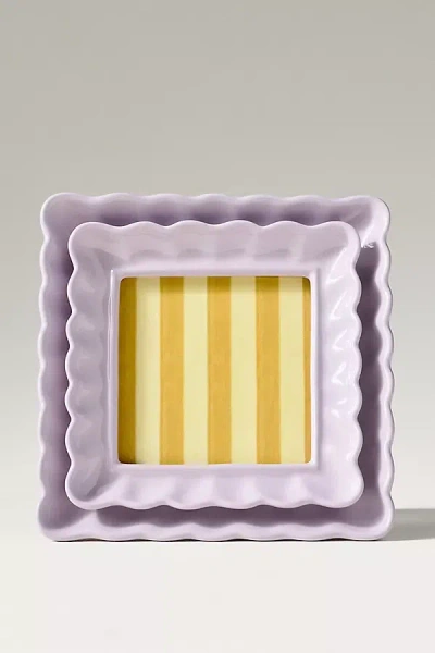 Anthropologie Philippa Scalloped Picture Frame In Purple