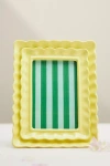 Anthropologie Philippa Scalloped Ceramic Photo Frame In Green