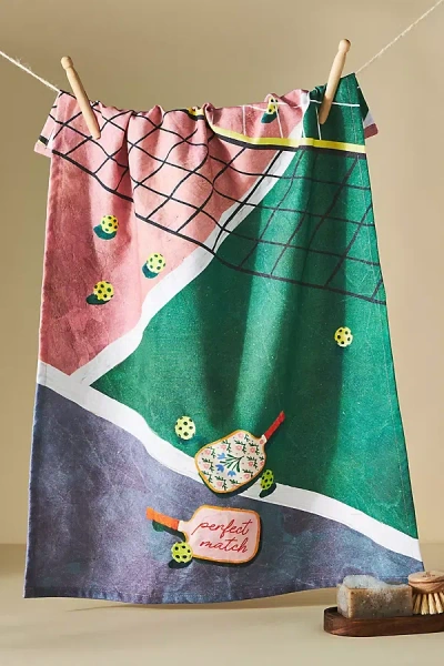 Anthropologie Pickleball Dish Towel In Green