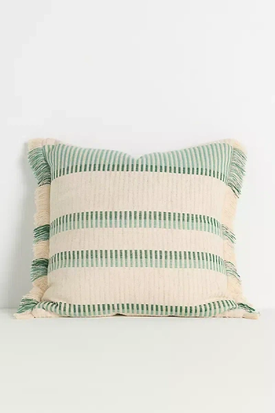 Anthropologie Pieced Stripe Cotton Blend Woven Pillow In Multi