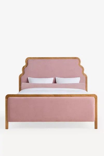 Anthropologie Pim Velvet Bed In Pink