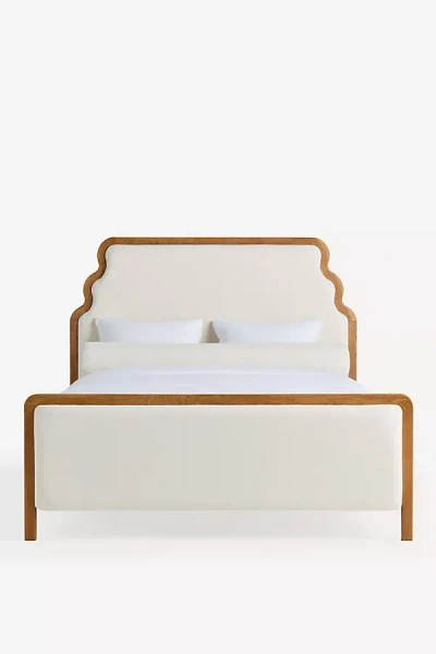 Anthropologie Pim Velvet Bed In White