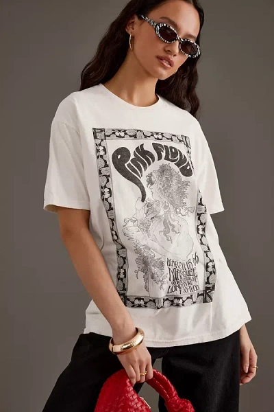 Anthropologie Pink Floyd Graphic Boyfriend T-shirt In White