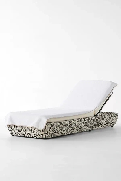 Anthropologie Piped Lounge Chair Towel Cover In Black