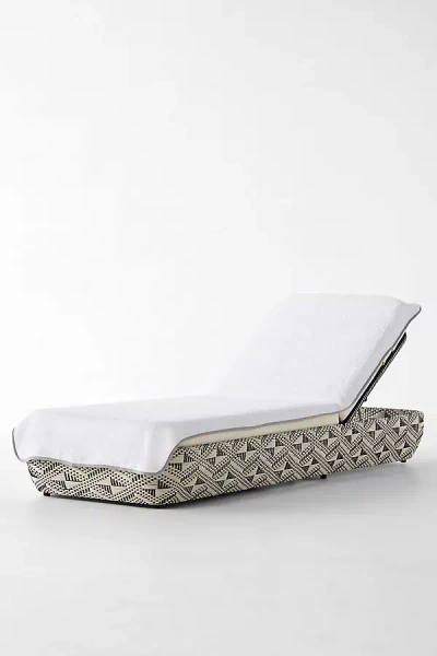Anthropologie Piped Lounge Chair Towel Cover In Black