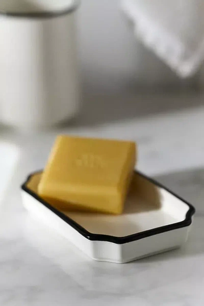 Anthropologie Piper Tipped Ceramic Soap Dish In Black