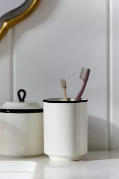 Anthropologie Piper Tipped Ceramic Tumbler In White