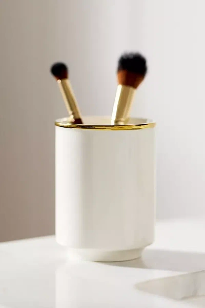 Anthropologie Piper Tipped Ceramic Tumbler In Gold