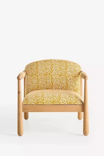 Anthropologie Pippa Kari Block-print Accent Chair In Yellow