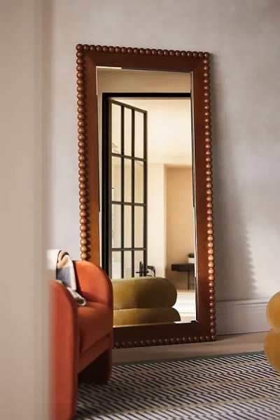 Anthropologie Pippa Wood Bobbin Rectangle Dressing Floor Mirror In Brown