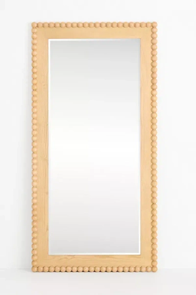 Anthropologie Pippa Wood Bobbin Rectangle Dressing Floor Mirror In Brown