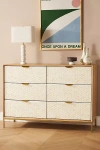 Anthropologie Pisces Bone Inlay & Oak Six-drawer Dresser In Neutral