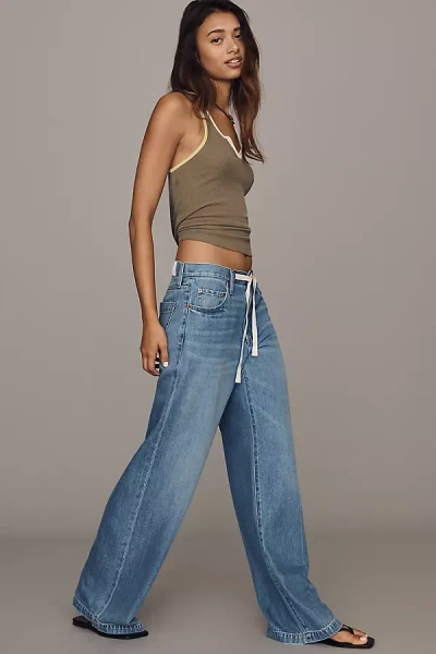Anthropologie Pistola Jadyn High-rise Wide-leg Drawstring Jeans In Blue