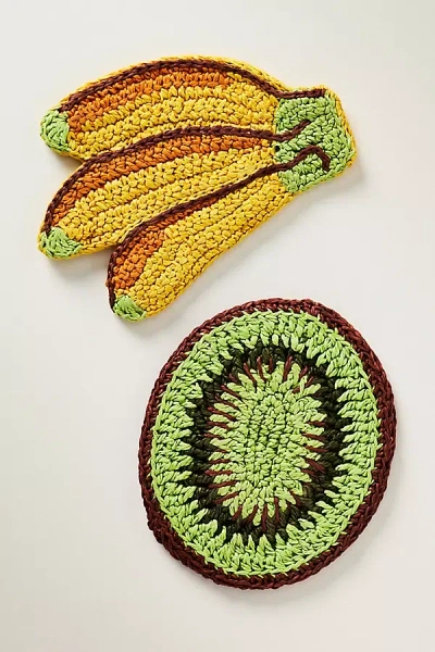 Anthropologie Platano Coasters, Set Of 2 In Multi