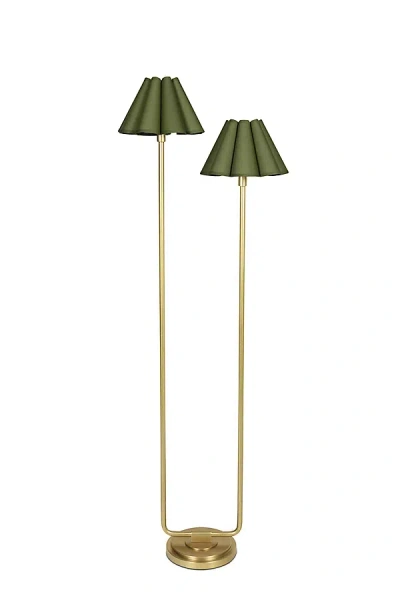 Anthropologie Polly Scalloped Floor Lamp In Green