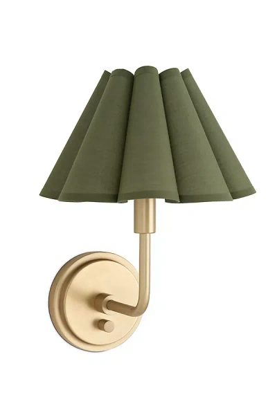 Anthropologie Polly Scalloped Single Sconce In Green