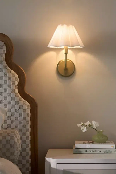 Anthropologie Polly Scalloped Single Sconce In White