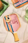 Anthropologie Porcelain Pickleball Appetizer Plates, Set Of 4 In Pink