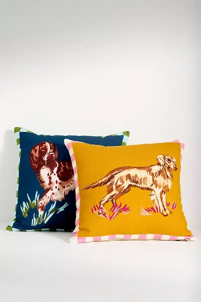 Anthropologie Portabello Cotton Printed Icon Cushion