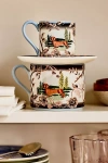 Anthropologie Portobello Stoneware Espresso Cup & Saucer In Multi
