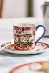 Anthropologie Portobello Stoneware Espresso Cup & Saucer In Multi