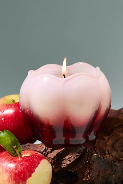 Anthropologie Posie Fruity Honeycrisp Oakwood Glass Candle In Pink