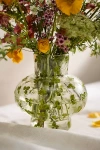Anthropologie Pressed Floral Footed Vase In Transparent