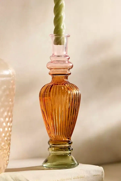 Anthropologie Pressed Glass Taper Holder