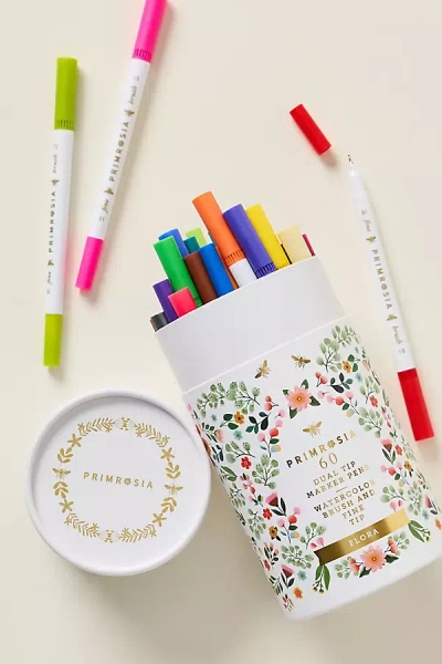 Anthropologie Primrosia Flora Dual-tip Markers In Multi