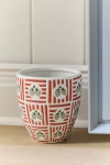 Anthropologie Printed Ceramic Waste Bin In Brown