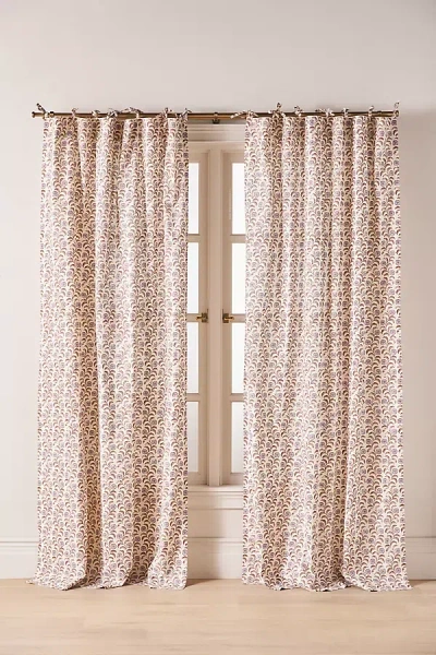 Anthropologie Printed Cotton Tie-top Floral Curtain