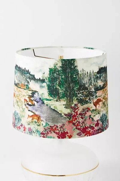 Anthropologie Printed Fabric Drum Lamp Shade In Multi