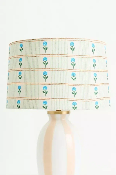 Anthropologie Printed Fabric Drum Lamp Shade In Multi