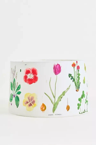 Anthropologie Printed Fabric Drum Lampshade In Multi