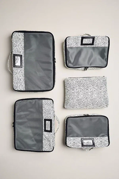 Anthropologie Printed Packing Cubes, Set Of 4 In Black