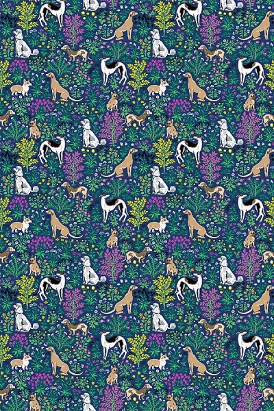 Anthropologie Printfresh Must Love Dogs Peel-and-stick Wallpaper In Blue