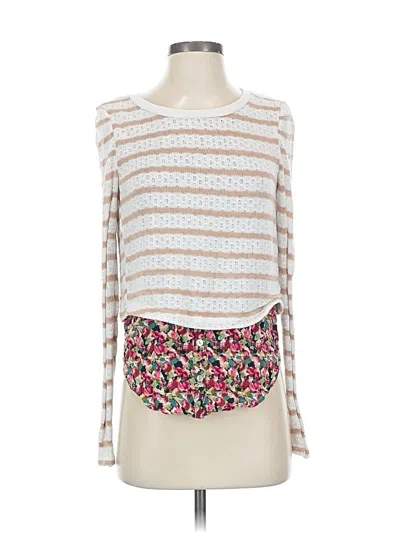 Pre-owned Anthropologie Pullover Sweater In White