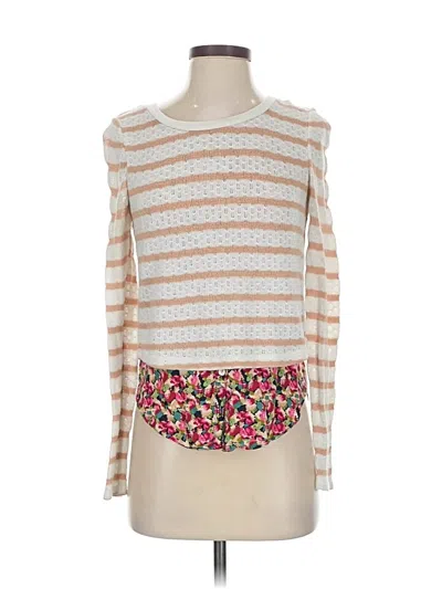Pre-owned Anthropologie Pullover Sweater In White