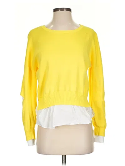 Pre-owned Anthropologie Pullover Sweater In Yellow