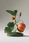 Anthropologie Pumpkin Metal Candle Holder In Orange