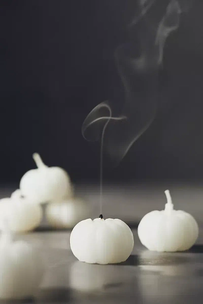 Anthropologie Pumpkin Shaped Wax Candles, Set Of 6