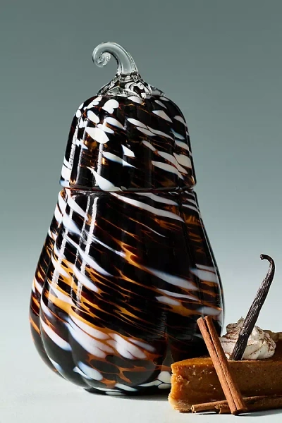 Anthropologie Pumpkin Sweet Vanilla Figural Gourd Glass Candle