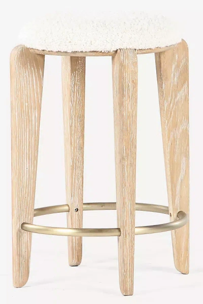 Anthropologie Quattro Bouclé Counter Stool
