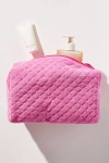 Anthropologie Quilted Terry Cosmetic Bag In Pink