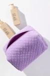 Anthropologie Quilted Terry Cosmetic Bag In Purple